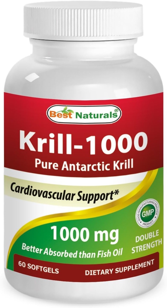 Migliori naturali Krill olio morbido gel, 1000 mg, 60 conte