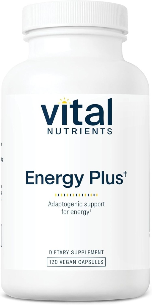 Vital Nutrients Energy Plus | Supporto non stimolatorio per l'energia a base di erbe | Promuove Mental & Physical Stamina | Supporto adaptogenico per lo stress | Gluten, Dairy, Soy Free | Non-GMO | 120 capsule