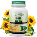 MoxyVites 5HTP 100mg supplemento, Plus B6, 5 HTP Organic Whole Food - Miglior Booster della serotonina - Non-GMO, 120 capsule vegan