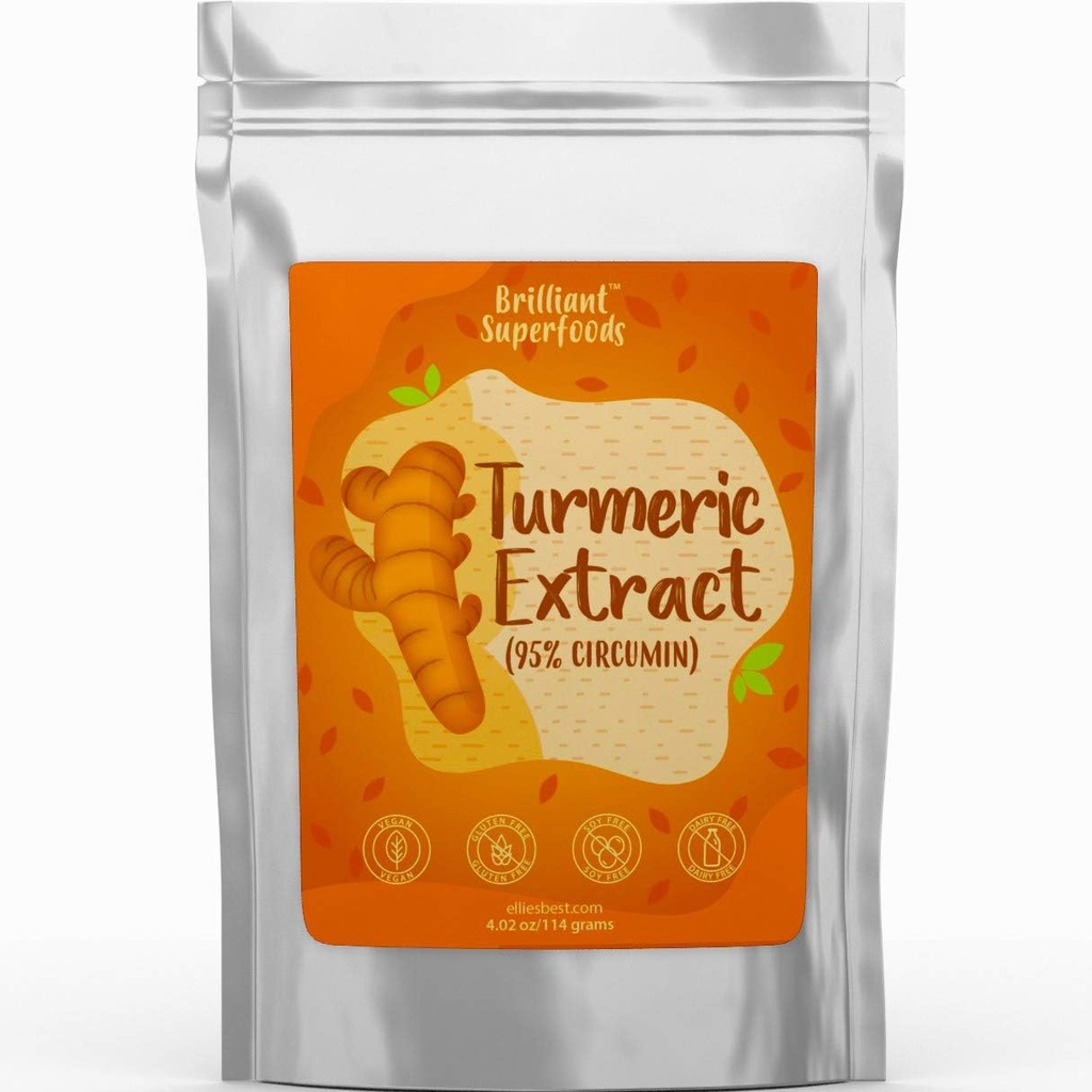 Migliore curcuma di Ellie 95% Estratto di curcumina Pure Superfood Powder - Large 4.02 oz - A Natural Food Coloring & Super Antioxidant - Non OGM Additivo Free