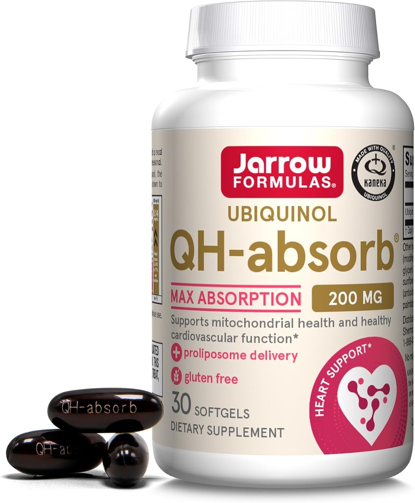 Jarrow Formulas CoQ10 200mg Softgels - 30 giorni di alimentazione, Ubiquinol Co Q 10 supplemento per la salute cardiovascolare, 30 Softgels