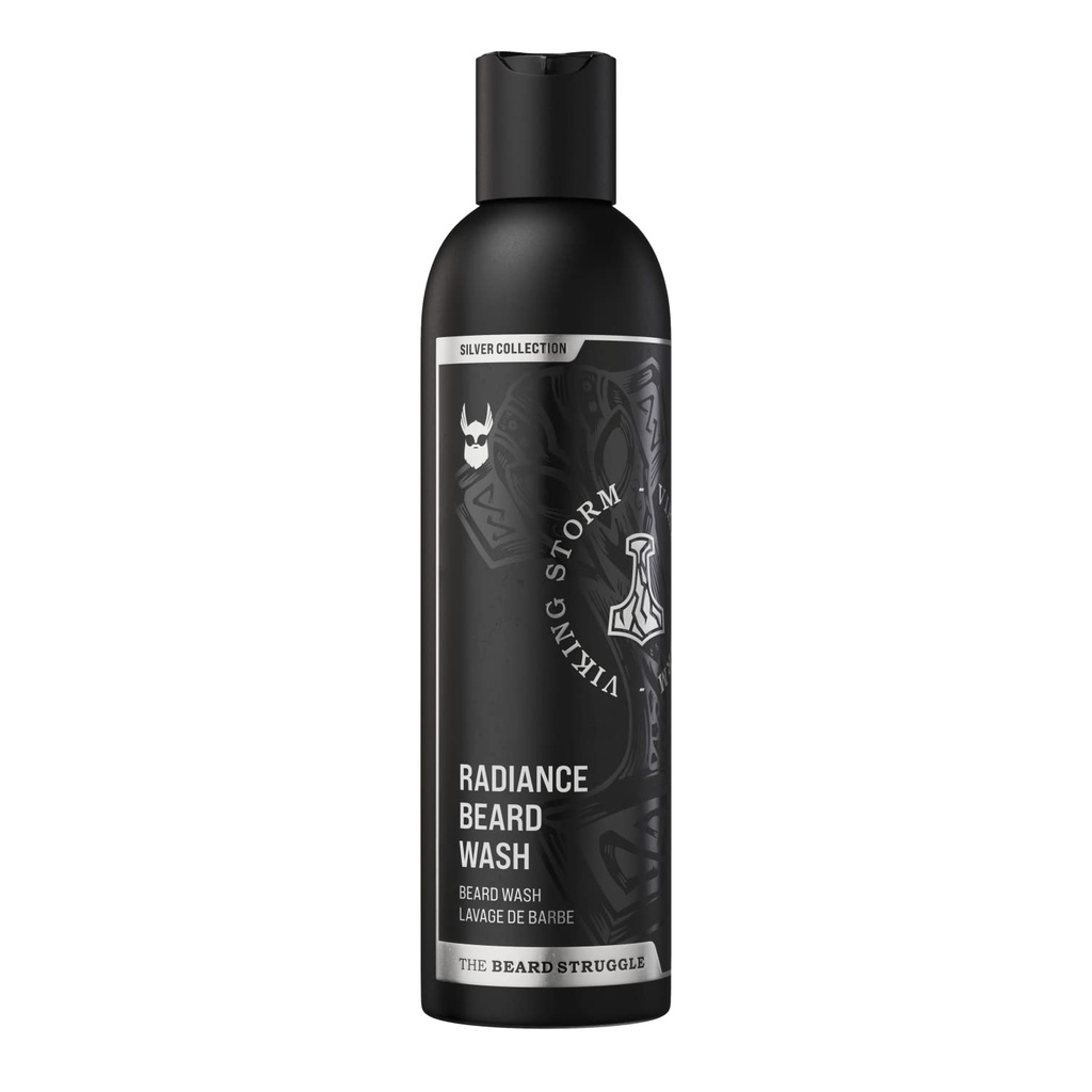 Il Cuscinetto Struggle Radiance Beard Wash - Deep Clean & Hydrated Beard Care - Cuscinetto Vichingo Shampoo per Uomo (8 Fl oz) - Silver Collection- Gold Collection - Platinum Collection