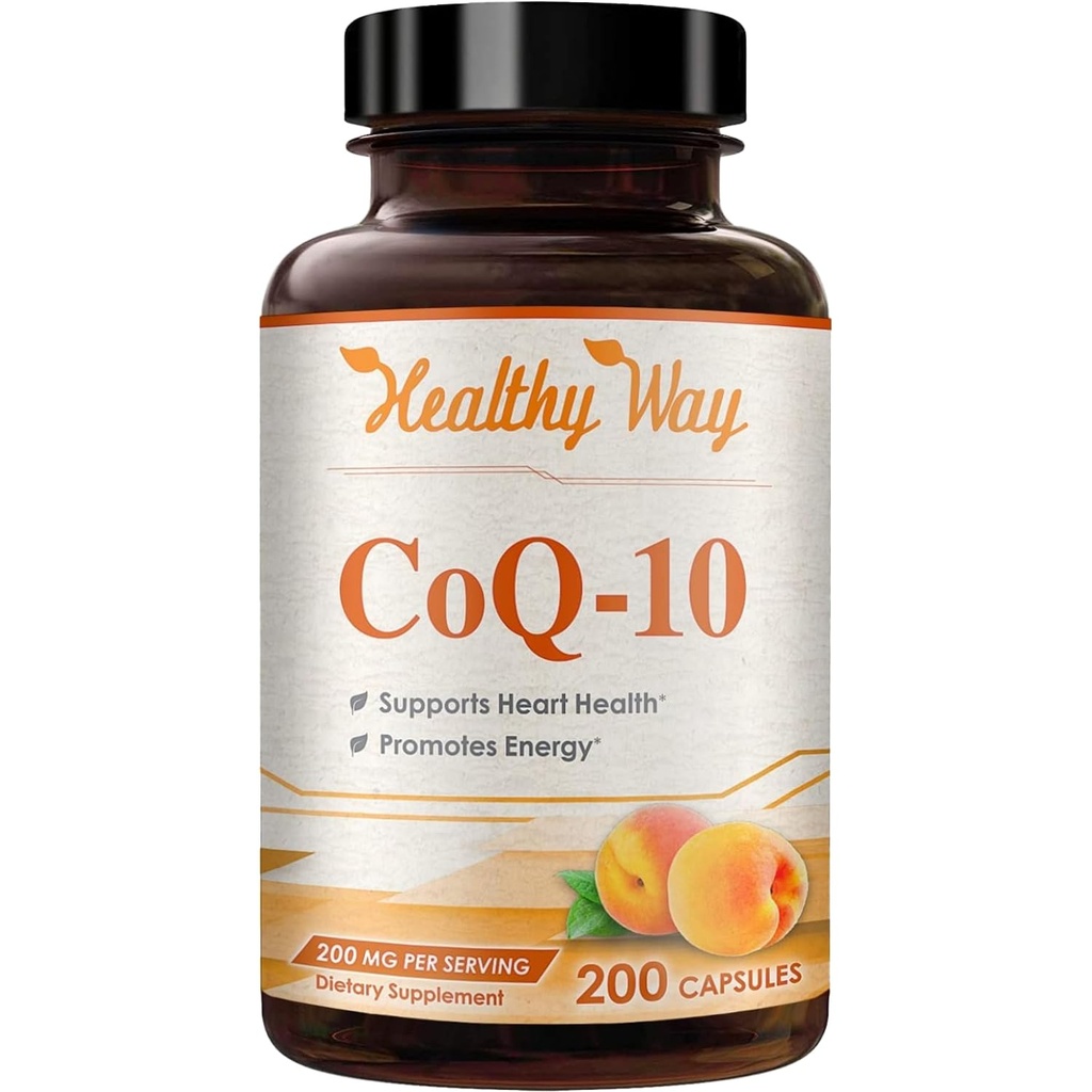 Coenzyme Q10 200mg CoQ10 Supplemento -Una volta Daily CoQ10 200mg capsule di polvere per la salute del cuore, Antiossidante & Energy Support - Non-GMO, Assorbimento rapido Ubiquinone Q10 Coenzyme (Single)