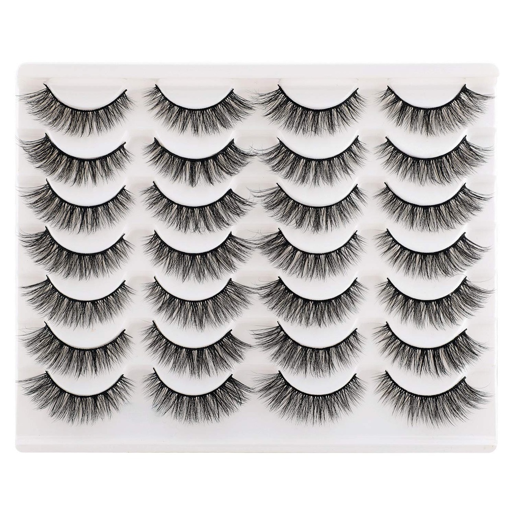 Ciglia False Ciglia Ciglia Gatto Gli occhi Wispy Natural Faux Mink Lashes 14 coppie Pack Light Volume Short Fake Eye Lashes Multipack