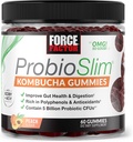 Fattore di Forza ProbioSlim Kombucha Gummies per la salute digestiva, Probiotici per le donne e probiotici per gli uomini Realizzati con 5 miliardi di CFU, Kombucha SCOBY Probiotic Gummies, Peach, 60 Gummies