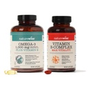 NatureWise 1000mg Omega 3 600mg EPA 400mg DHA con vitamina E 180ct & vitamina B complesso per le donne e gli uomini 150 Softgels[5-Month alimentazione]