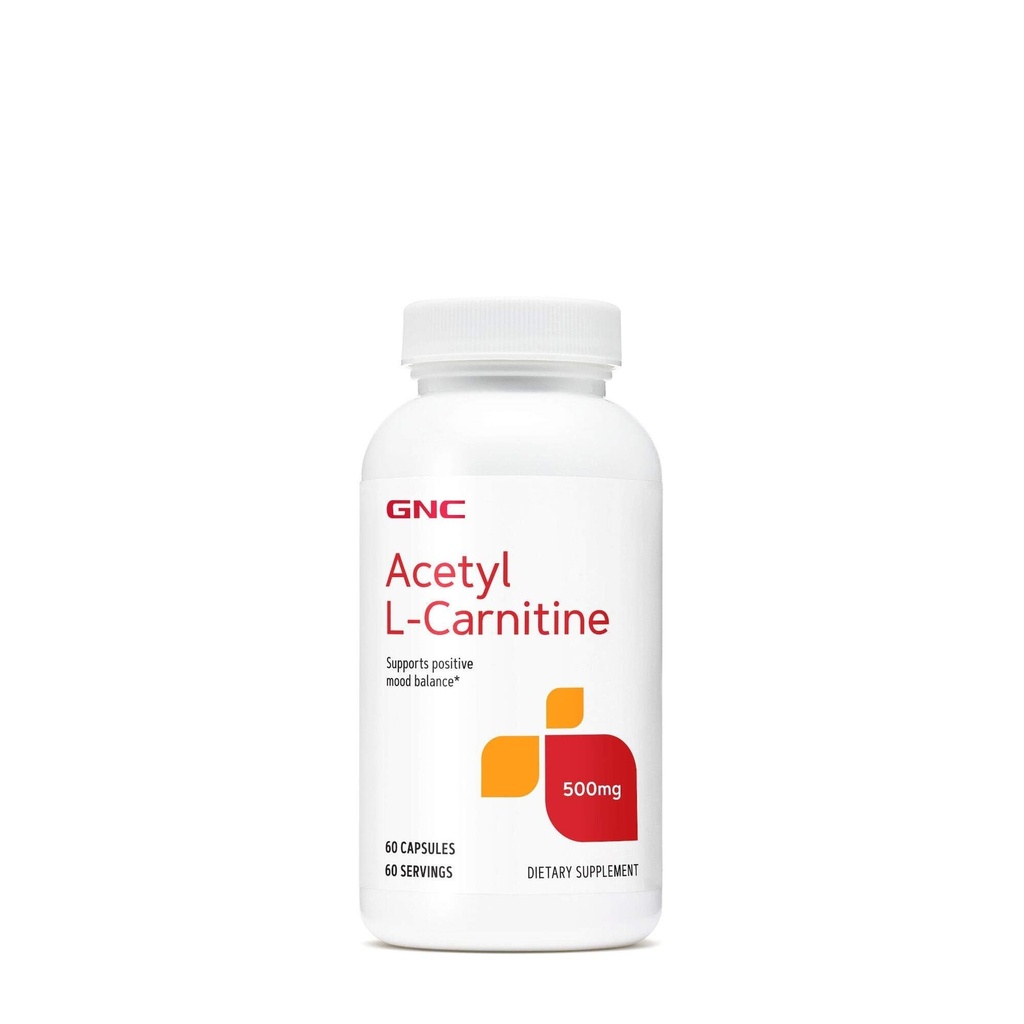 GNC Acetyl-L-Carnitina 500mg, Supporta bilanciamento del mood positivo, 60 conte