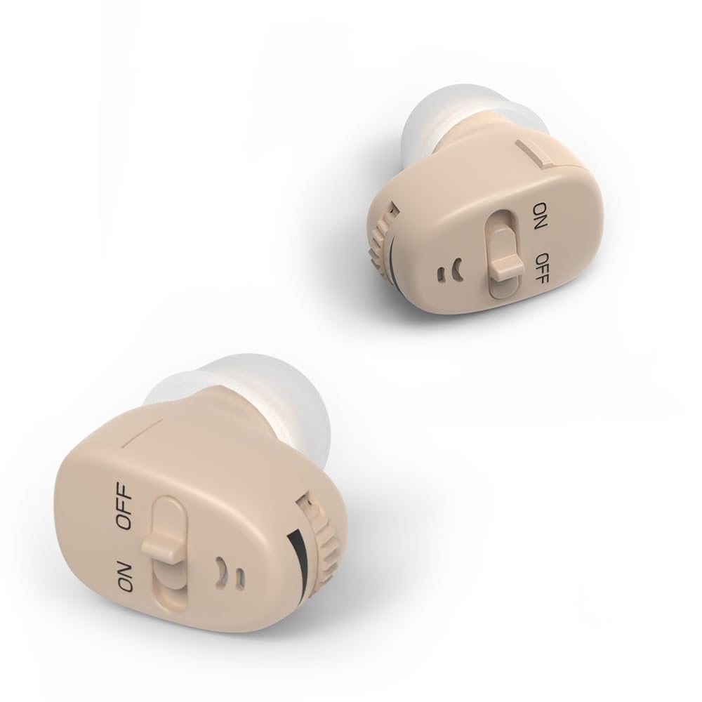 Amplificatore acustico per apparecchi acustici, Design Premium Comfort e quasi invisibile (A Pair)