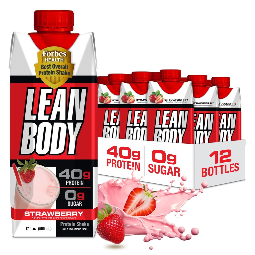 Labrada Lean Body Ready-to-Drink Protein Shake, 40g Protein, Whey Blend, 0 Sugar, Gluten Free, 22 Vitamine & Minerals, 17 Ounce (Cartone riciclabile & Lid - Confezione da 12) LABRADA