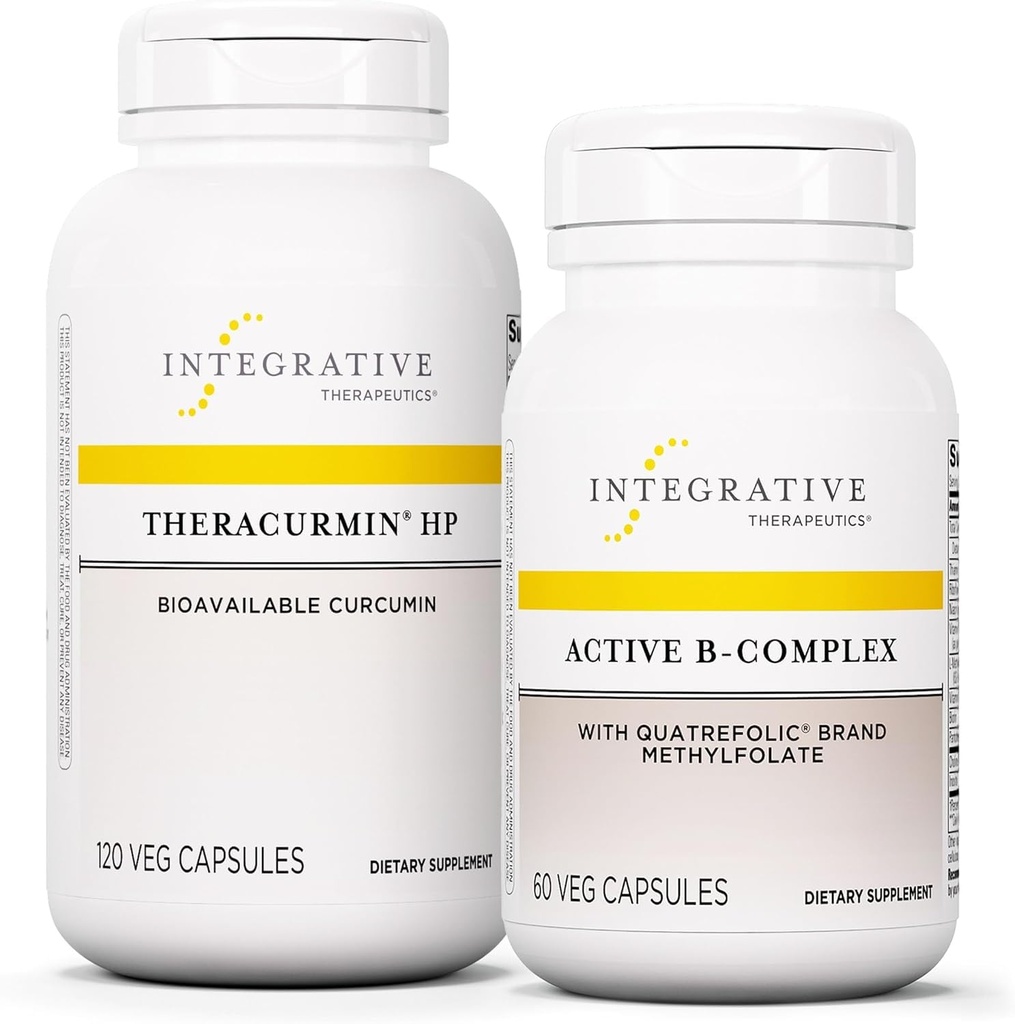 Terapia Integrativa Bundle con Active B-Complex, 60 capsule & Theracurmin HP, 120 capsule - Active B-Complex per sostenere il metabolismo energetico* - Theracurmin That's 27x More Bio available*