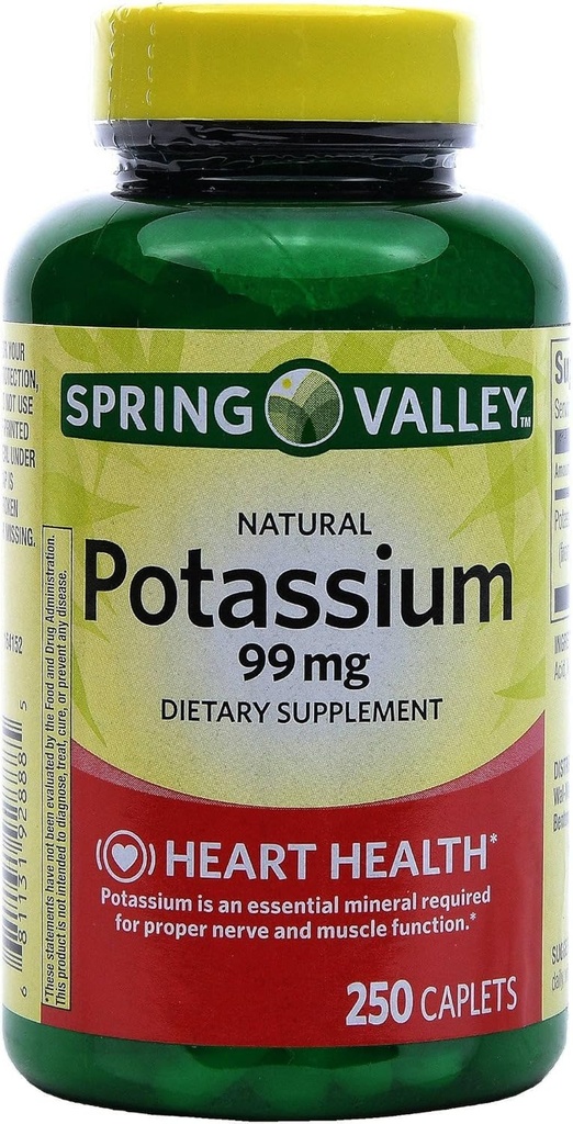 Spring Valley Potassium 99 mg da Potassium Gluconate 595 mg (250 conte)