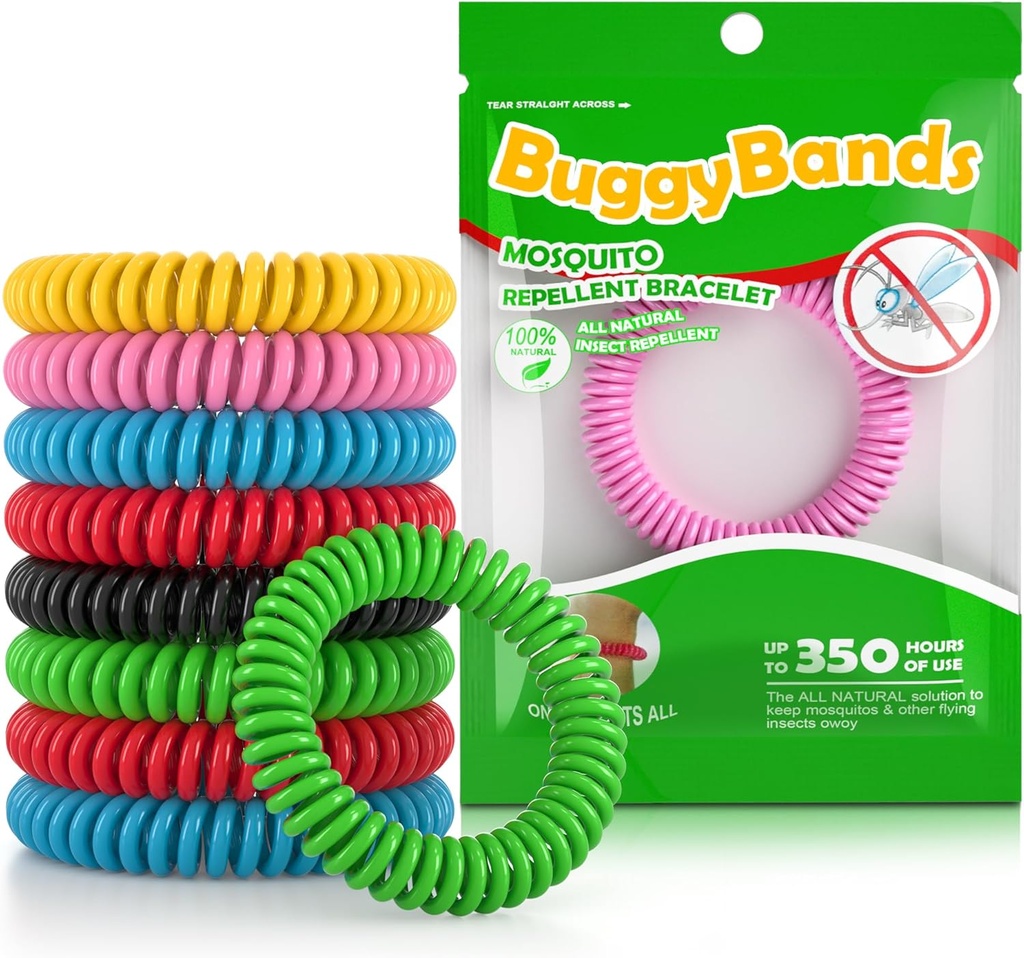 48 Pack Braccialetti di zanzara repellente, individualmente strappato, DEET Free, naturale e impermeabili