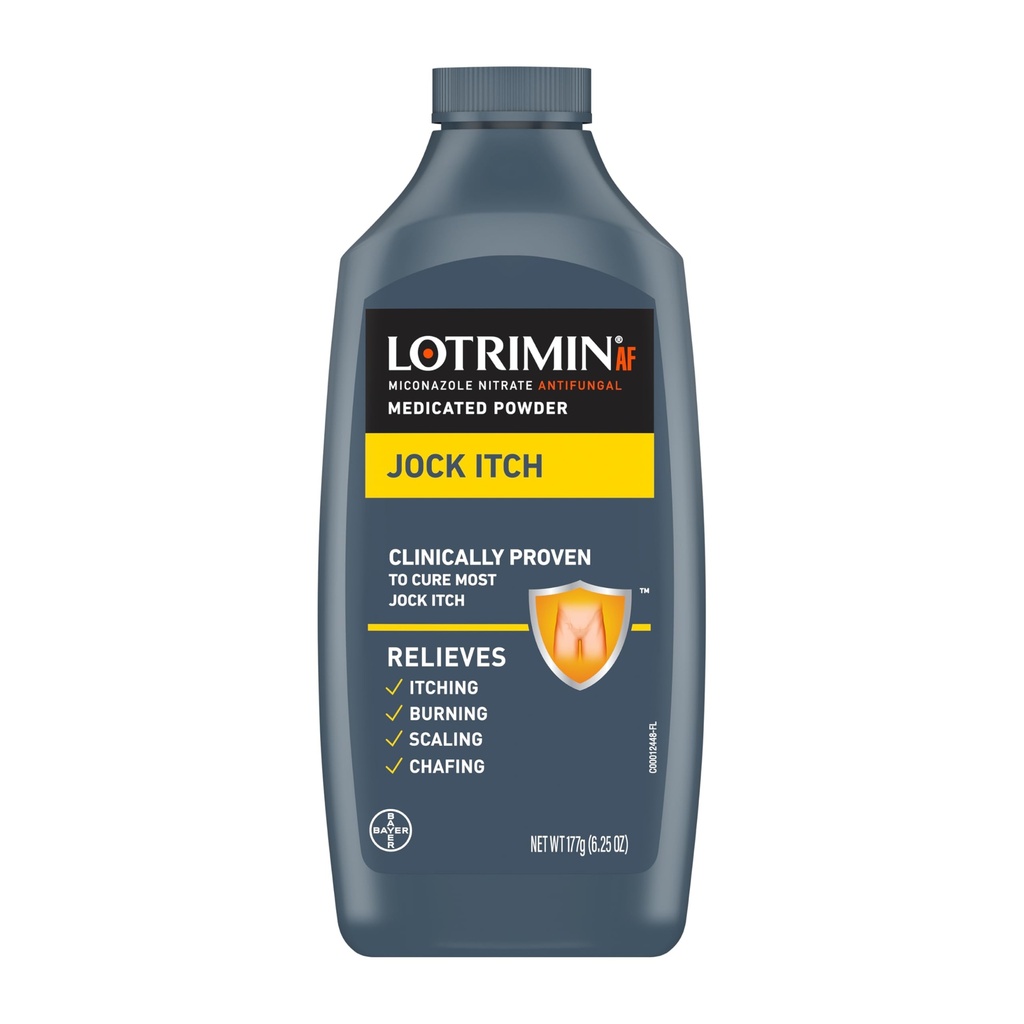 Lotrimin Antifungal Jock Itch Medicated Powder con Miconazole Nitrate, Jock Itch Trattamento per uomini, donne e bambini oltre l'età di 2, 6,25 oz bottiglia