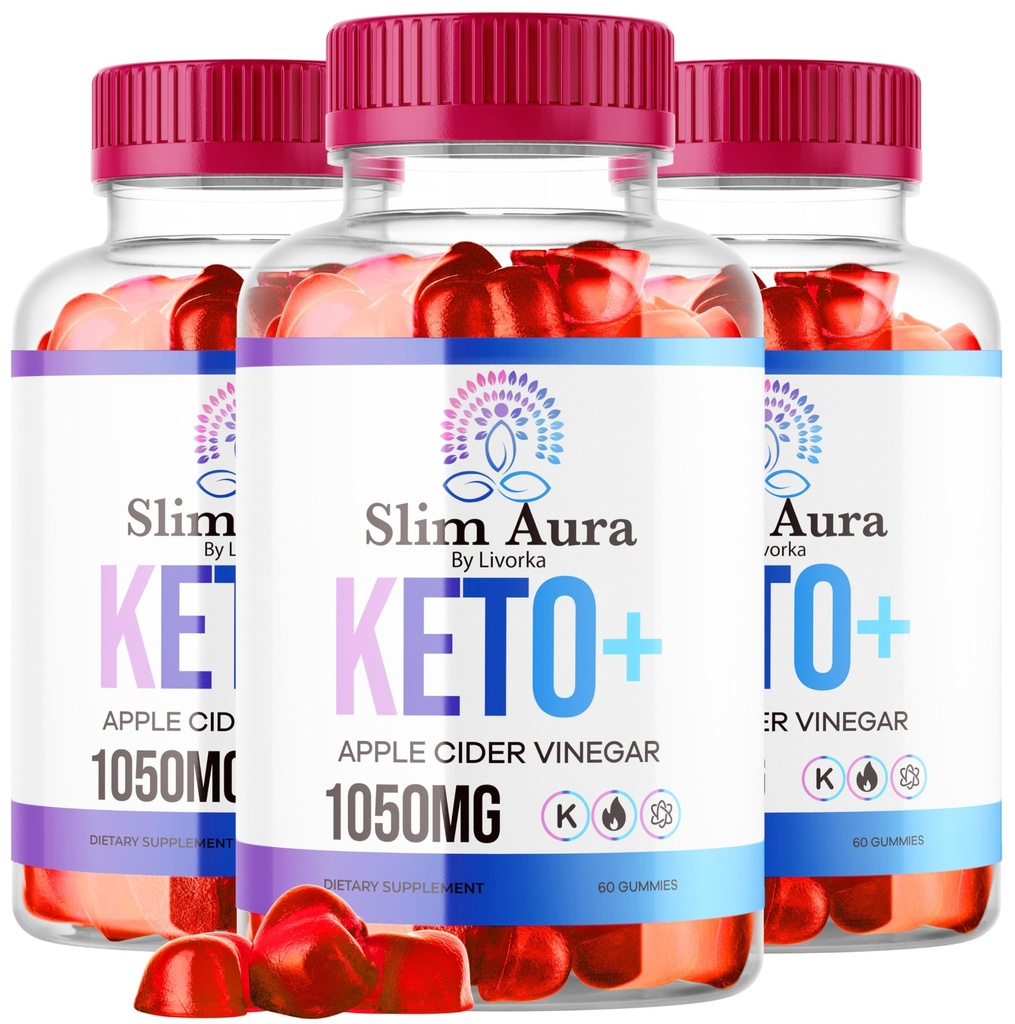 (3 Pack) Slim Aura Keto ACV Gummies - Official Slim Aura Keto Plus Aceto di Sidro di Mele 1050MG Advanced Formula Gummys, All Natural Premium Formula, Slimaura Gomitas Recensioni, 300 Gummies per 5 Mesi