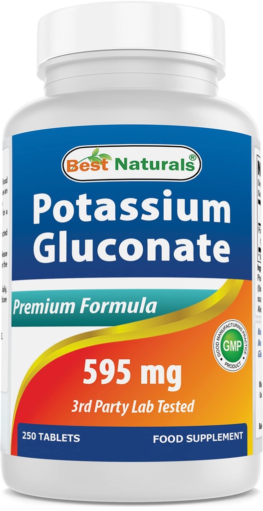 Migliore Naturals Potassium Gluconate Supplemento 595 Mg Tablet, 250Count