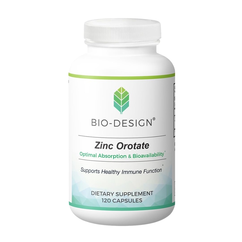 Zinc Orotate - Biodisponibile Chelated Mineral Supplement - 20mg per Capsule- Supporta Immune & Metabolic Health - Vegan Friendly - 120 Capsule