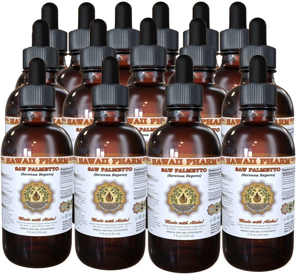 Sega Palmetto Liquid Extract, Organic Saw Palmetto (Serenoa Repens) Tintura, Integratore di erbe, Hawaii Pharm, Made in USA, 15x4 fl.oz