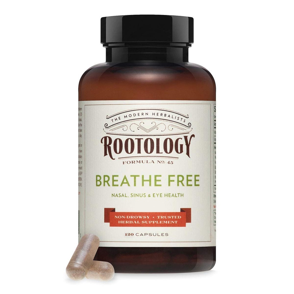 Rootology Breathe Free - Natural Nasal & Sinus Relief - Fast-Acting, Non-Drowsy - 120 capsule...