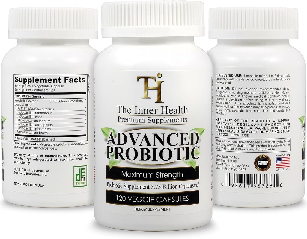 PROBIOTIC Supplemento 5.75 Billion Atto-Bacillus Subtilis Bifidobacterium Longum L.Acidophilus L.Rhamnosus L.Plantarum-120 Caps