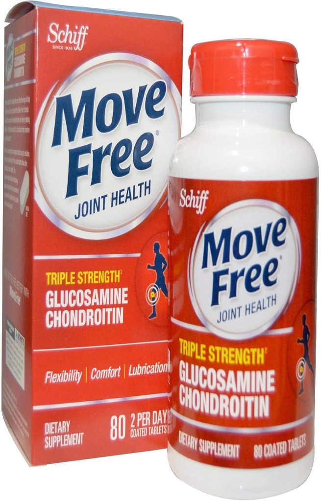 Schiff Move Free Advanced , Triple Strength Plus MSM & Vitamin D3, 80 compresse rivestite