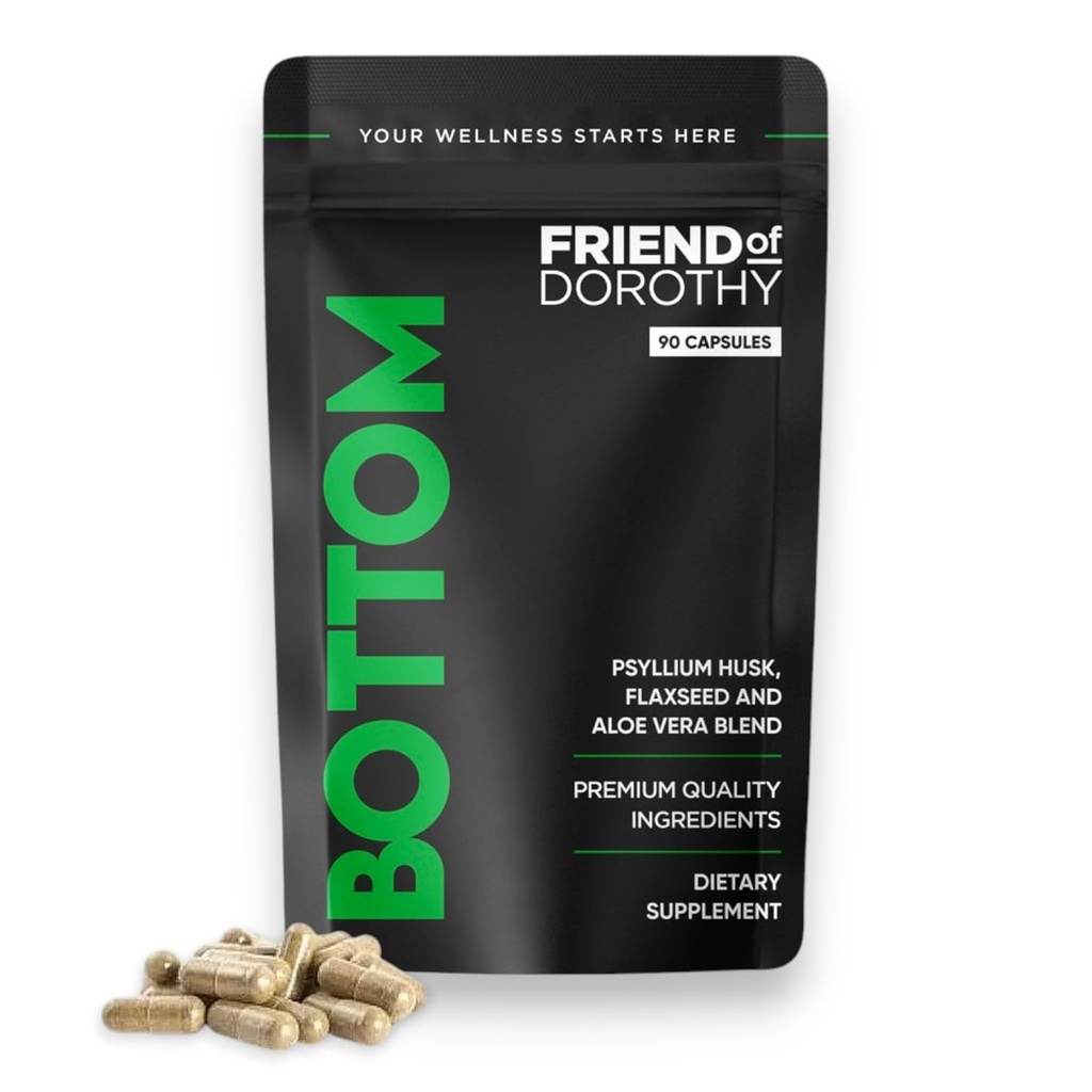 Bottom Fiber Supplemento per Effortless Prep Time - Aiuta a promuovere la regolarità digestiva - Psyllium Husk Basato - per gli uomini che fondo, 90 capsule