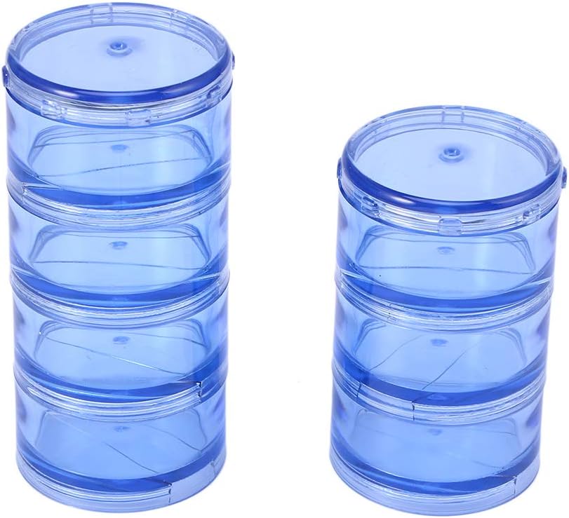 SUPVOX 1 Set Cilindro Stackable Pill Box Erogatore di cassa del contenitore di pedaggio settimanale per e farmaci (blu)