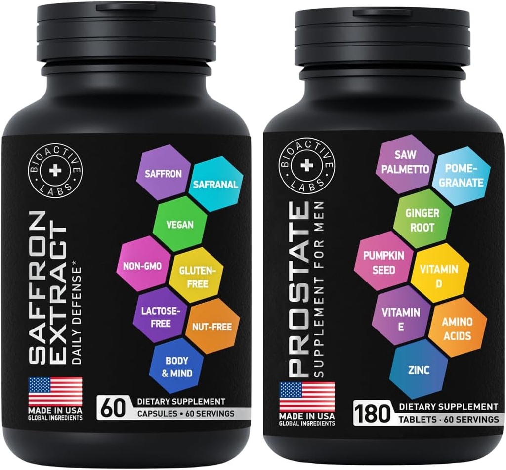 Integratori di prostata con sega Palmetto e pure steroidi di zafferano capsule di sostegno della salute degli uomini Bundle