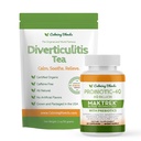 Tè di supporto digestivo & integratore probiotico (40 miliardi di CFU, 60 capsule) | Tè di erbe e Duo probiotico per il comfort digestivo & salute del fegato