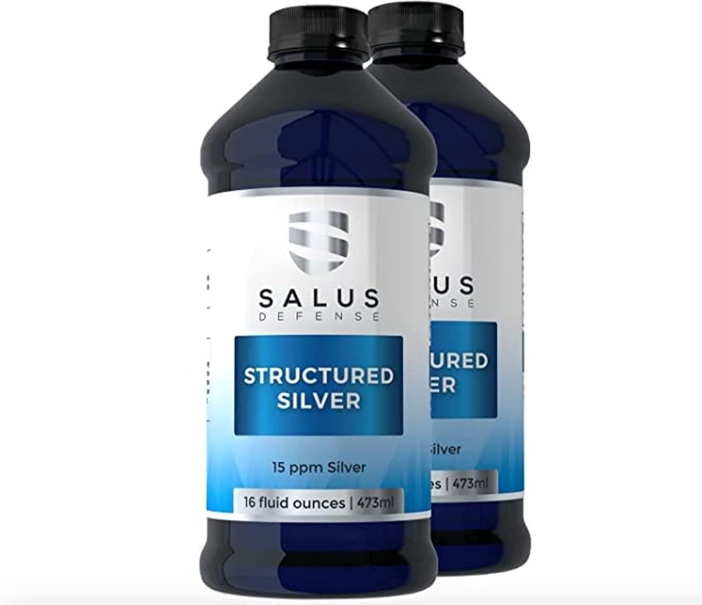 Liquido d'argento strutturato - Supplemento giornaliero di supporto Immune con tecnologia d'argento strutturata 15ppm Advanced - Tutto naturale con nessun Additivo - bottiglia di 16 once (2 Pack)