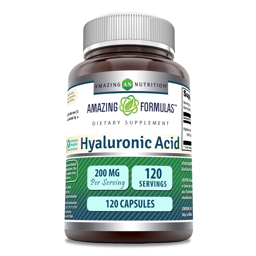 Incredibile formula Hyaluronic Acid Supplemento | 200 Mg Per Serving | 120 capsule | Non-GMO | Gluten Free | Made in USA