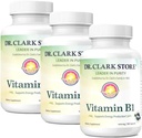 Bernard Jensen's Dr. Clark Store Vitamina B1 Thiamine 500mg Supplemento -Thiamine B1 Supplemento per il sano nervoso Sistema & Energy Metabolismo, senza glutine, latticini Free - 100 Gelatin Capsule 3Pack
