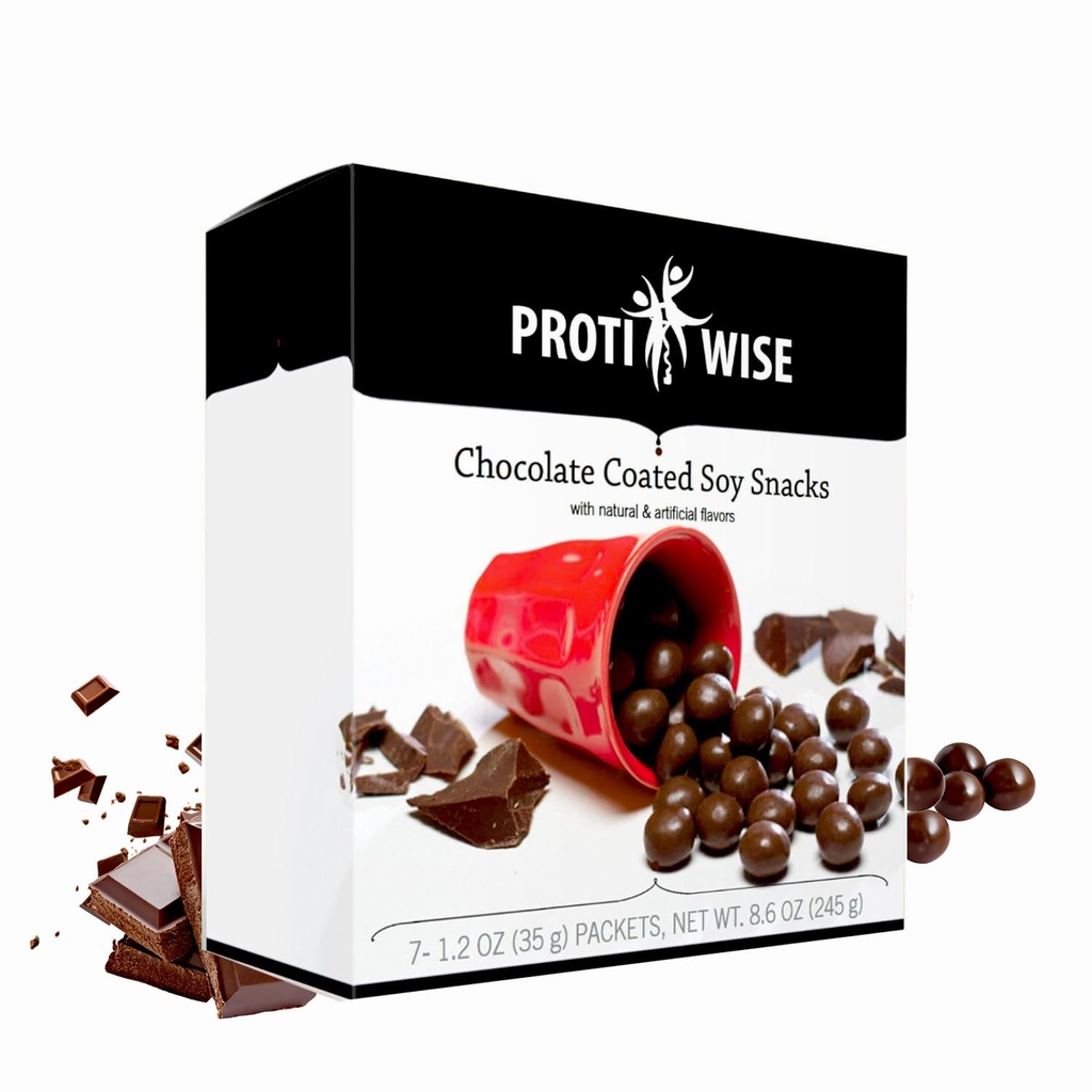 ProtiWise High Protein 15g Soy Snacks | Chocolate | 7/Box | Perdita di peso, KETO Diet Friendly, Hunger Control Snack | Low Fat, Low Calorie, Low Sugar