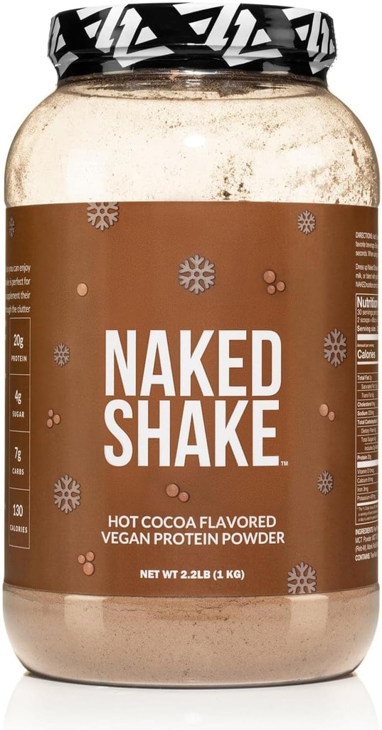 Shake Nudo - Shake di proteine di cacao caldo - Polvere proteica a base vegetale con olio Mct - senza glutine, senza soia, senza Gmos o dolcificanti artificiali - 30 Serve