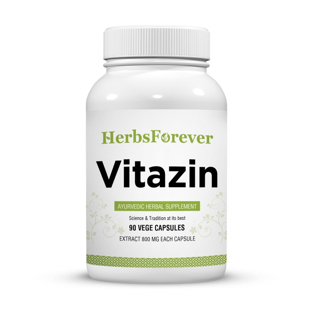 Herbsforever Vitazin Capsule Ayurvedic Integratore Herbal Supporta Energia e prestazioni Fornisce Fisico e Mentale Resistenza 90 Vege Capsule 800 Mg Ogni