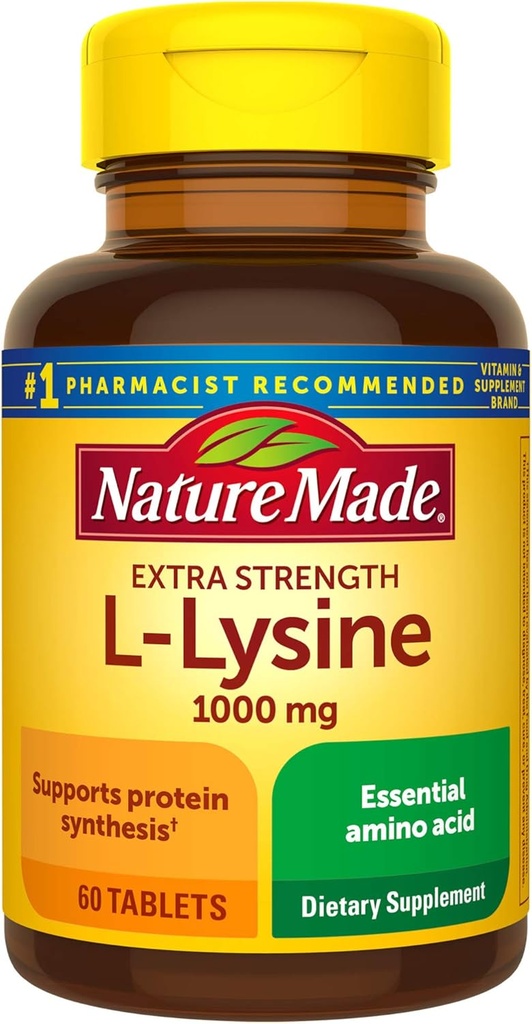 Natura Made Extra Forza L-Lysine 1000 mg Compresse, 60 Conte per sintesi proteica