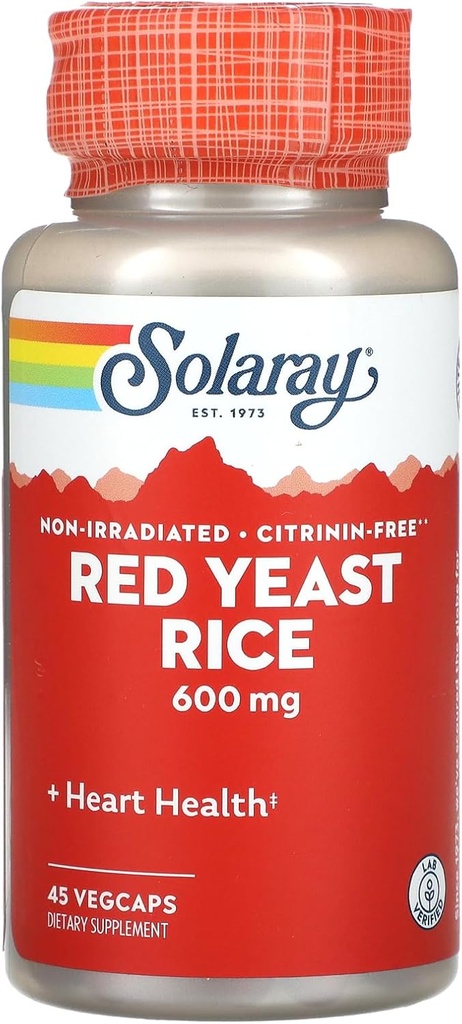 SOLARAY Riso di lievito rosso - 600 MG (45 capsule)