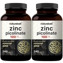 2 Confezione Resistenza massima Zinco 100mg, Zinco Integratore Picolinato, 480 Capsule, Vitamina di Zinco e Vitamine Immune per Funzione Enzima e Supporto Immune, Non OGM e Made in USA