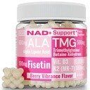 SHIZAM TMG Betaine Alpha Lipoic Acid ALA D3 Fisetin Gummies, Tri-Methylglycine trimethylglycine R-Alpha NAD+ Più + integratori HCL, attivatore senolitico mitocondriale, NR capsule polvere 600mg 1000mg