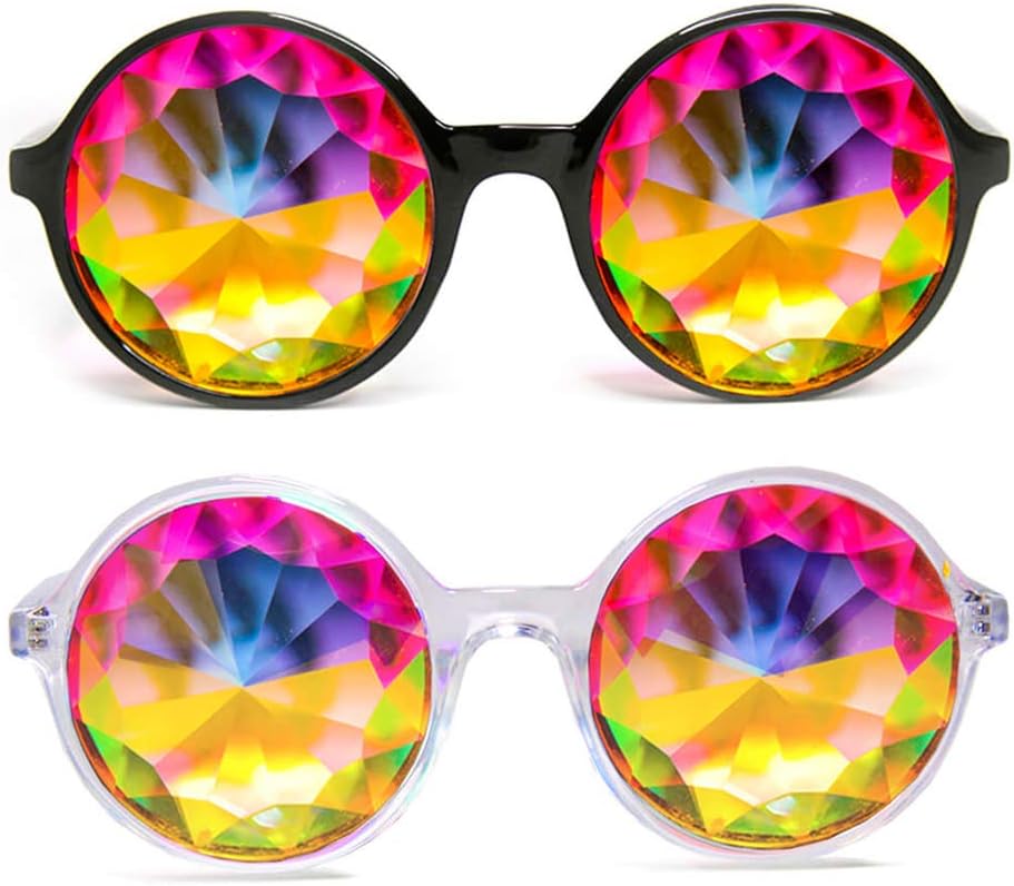 GloFX Kaleidoscope Glasss | Cristallo leggero EDM Festival Diffrazione | 2 Confezione di Rave