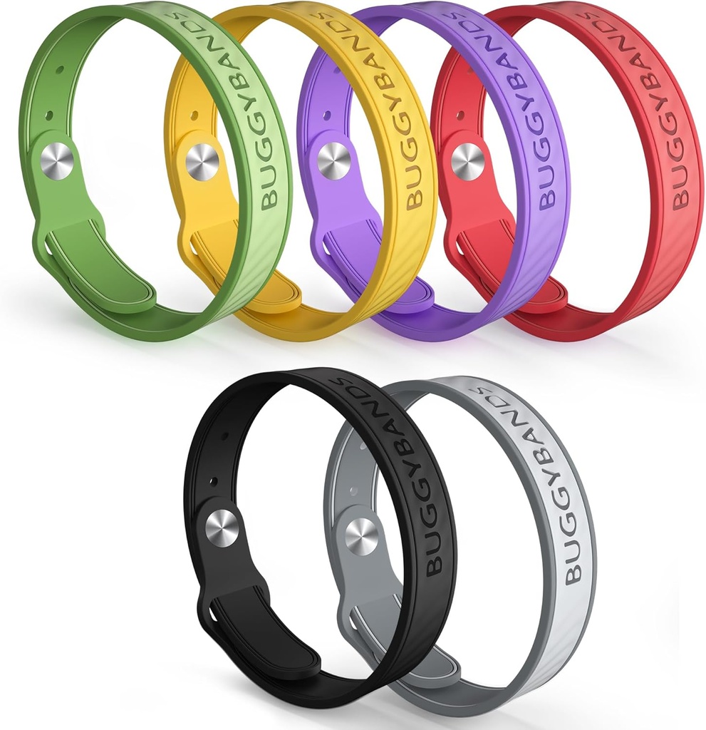 Bracciali respinti in zanzara, 6 confezioni in silicone elasticizzato con bande antisdraio DEET Free, naturali e impermeabili per bambini e adulti, protezione da viaggio all'aperto