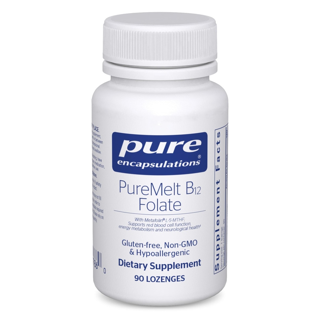 Pure Encapsulations PureMelt B12 Folate - Vitamina B attiva con L-5-MTHF - Supporto Metabolismo & Red Blood Cell Funzione* - Non-GMO & Vegan - 90 Lozenges