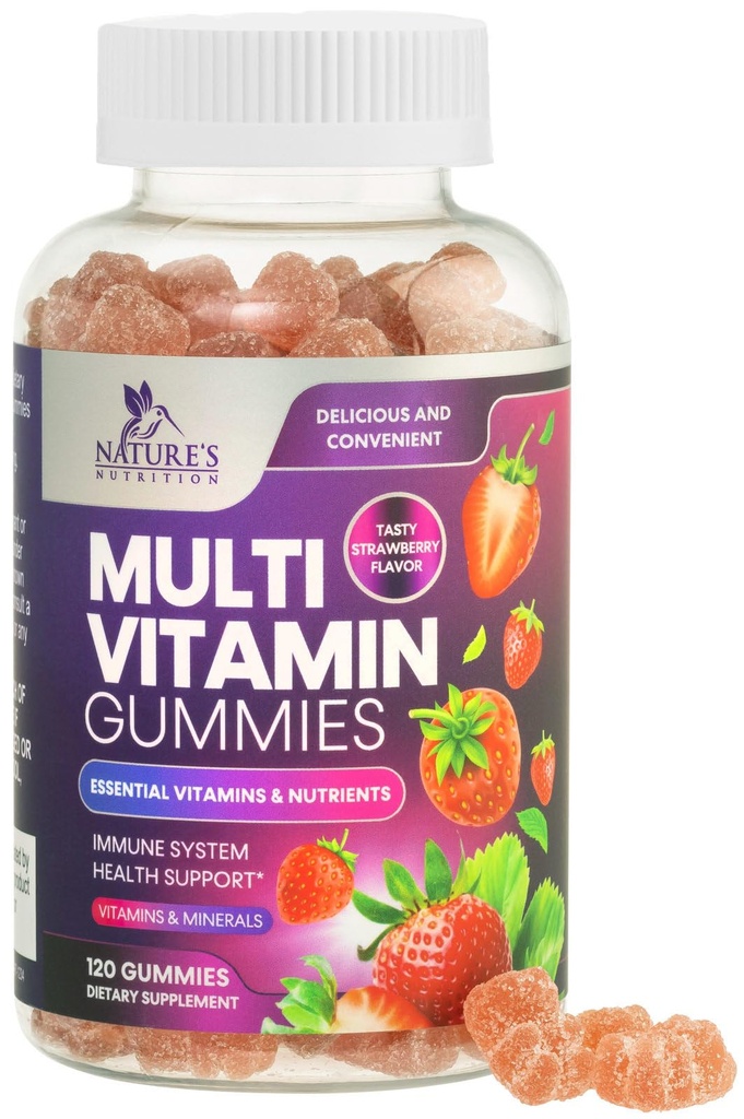 Multivitaminici Gummies per adulti, Vitamine e minerali della pancia quotidiana con vitamine A, C, D, B12 per le donne e gli uomini, Integratore della pancia multivitaminica, Vitamina Multi VIT per adulti - 120 Gummies