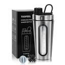 ToOFEEL Shaker Bottiglie per Protein Mixes 28 oz Shaker Proteine in acciaio inox con 2 sfera di miscelazione, Non rimane freddo / caldo, Visibile Finestra Metal Shaker Coppe, Leakproof, BPA Free Bottiglia Shaker