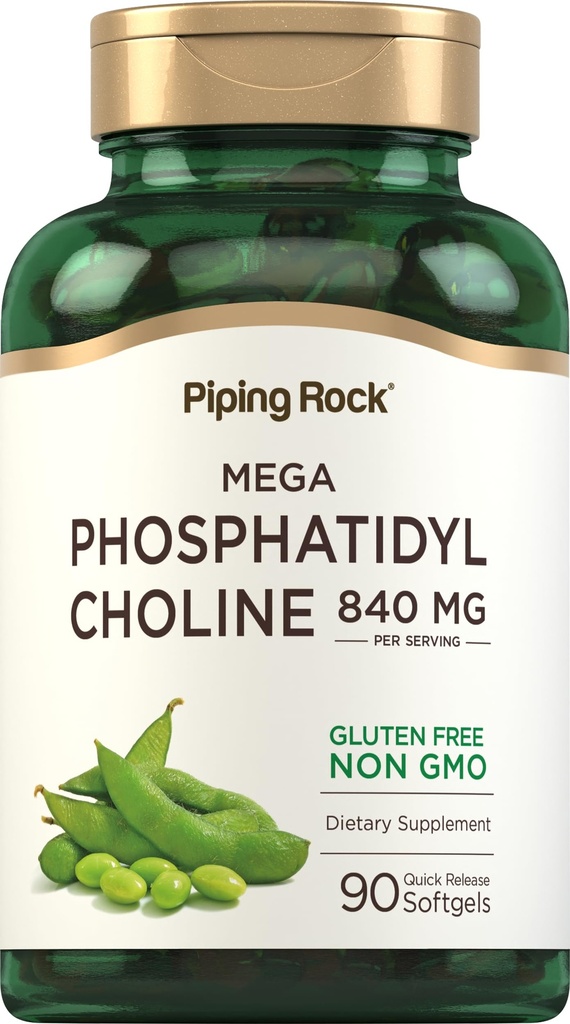 Piping Rock Phosphatidyl Choline Supplemento | 840mg | 90 Softgels | da Soy Lecithin | Non-GMO, Gluten Free
