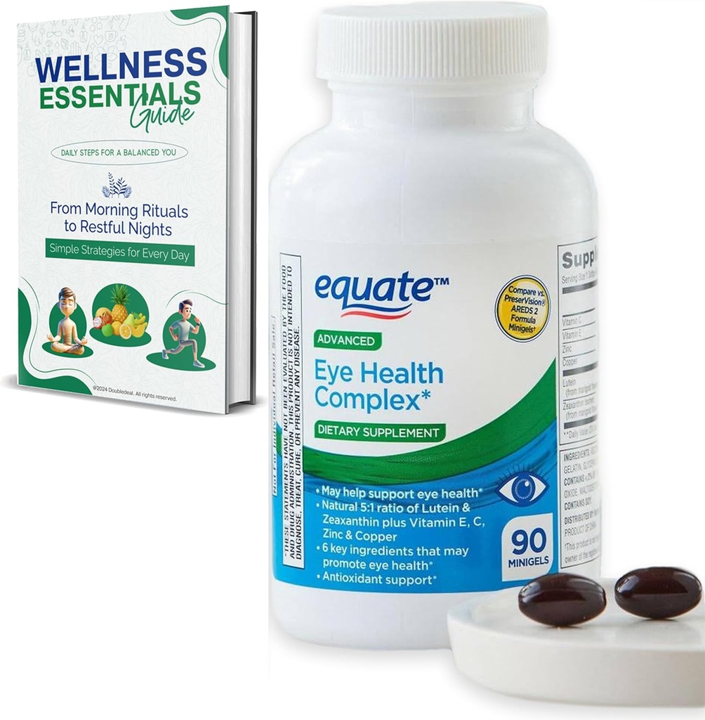 Minigels per la salute degli occhi avanzati 90 Count, Miscela di carotenoide con Lutein & Zeaxanthin + Vitamine E, C, Zinco e Rame (45 giorni di alimentazione)