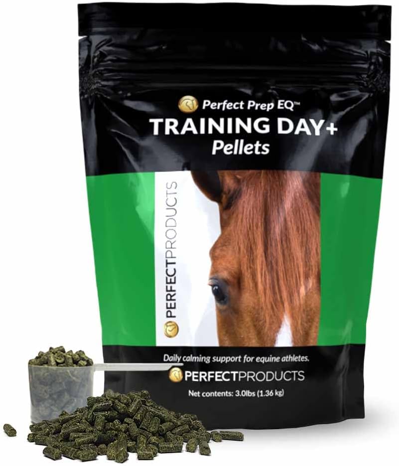 Perfect Prep EQ Training Day+ Pellets Mostra il supplemento sicuro di calma del cavallo (3 lb)