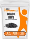 BulkSupplements.com Polvere di estratto di riso nero - polvere di riso nero, integratore senza glutine - non aromatizzato, 3.7g per porzione, 500g (1.1 lbs) (pacchetto di 1)
