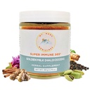 Mt.Meru Medicines Ayurvedic Haldi Doodh/Golden Milk Superblend- con formula di Boosting Immune, senza glutine, per la salute del cervello, supporto Gut con alta curcumina Lakadong Turmeric (1.76oz/50g)