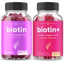 NutraChamps Bundle Biotin completo per capelli, pelle e unghie. Biotina e biotina+