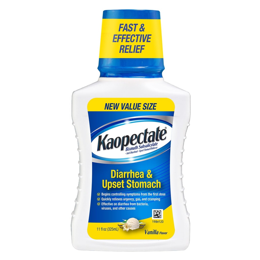 Kaopectate Vanilla Multi-Symptom - Diarrea Medica per Adulti con Bismuth Subsalicylate, Anti-Diarrhea Medicina per Rilievo di Stomach - 11oz